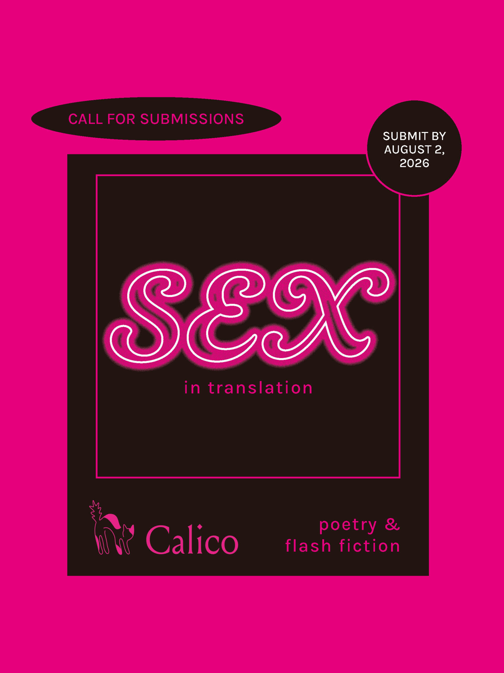 Call for submissions: sex in translation, poetry and flash fiction