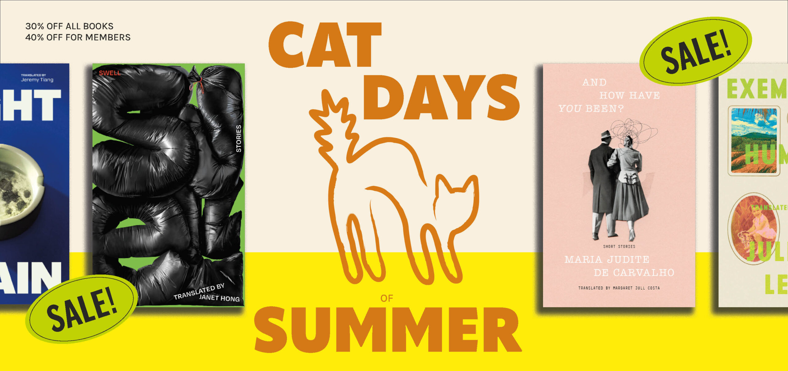 CAT days of summer sale 30% off all books, 40% for members, plus specially discounted titles